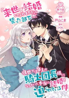 「来世で結婚してくれますか」と誓った部下が、現世では年上の騎士団長様になっていて、本当に結婚を迫られている件 表紙